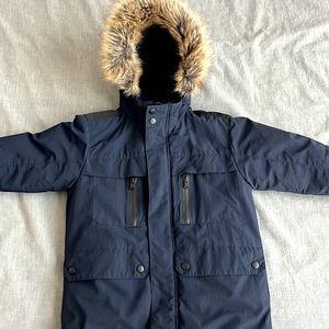 Zara winter parka in navy. Boys size 6. Like new!